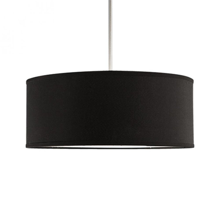 Gregory Black Drum Pendant Light with Nickel Finish