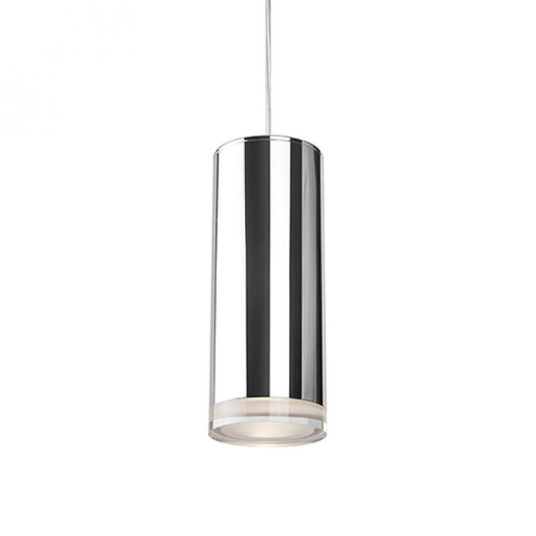 Brushed Nickel 7.5" LED Pendant Light with Crystal Accent