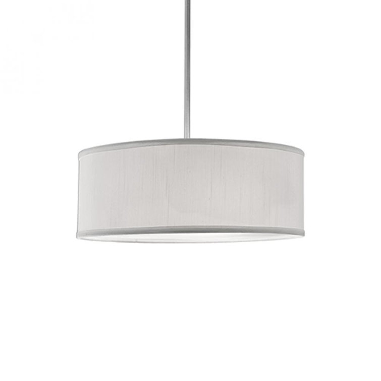 Nevaeh White Nickel 3-Light Island Drum Pendant