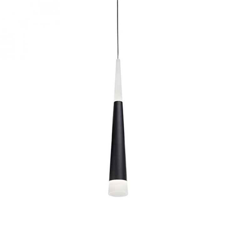 Black and White Glass LED Pendant Light