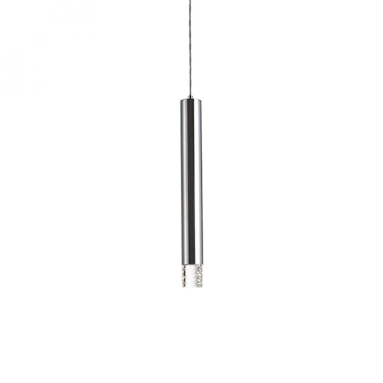 Eclat Crystal LED Chrome Slim Pendant Light 16.38"