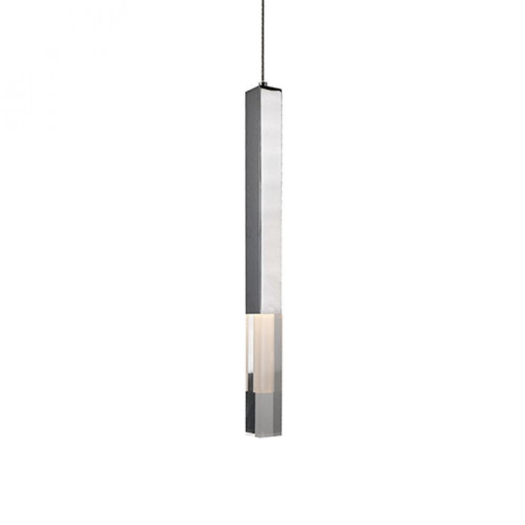 Martelo Sleek Chrome LED Pendant with Acrylic Honeycomb Design