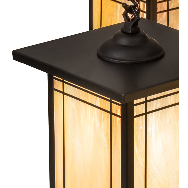Prairie Mission 60" Craftsman Brown Brass and Glass Chandelier