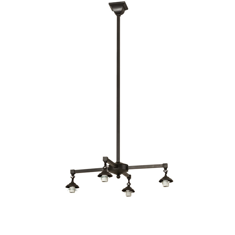 Prairie Mission 60" Craftsman Brown Brass and Glass Chandelier