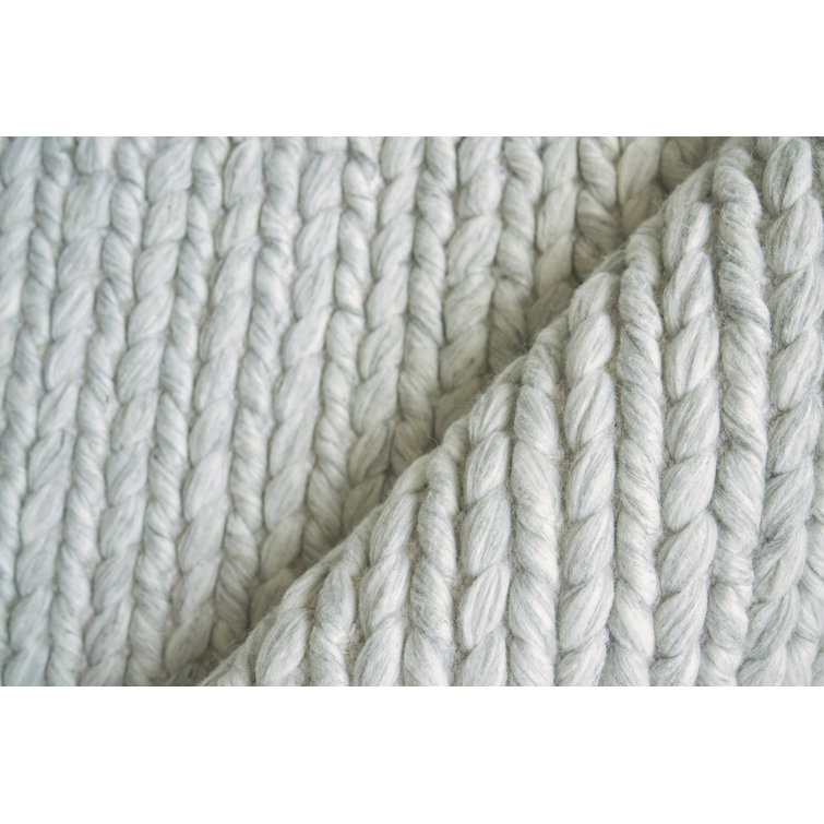 Arlow Hand Braided Light Gray Cotton Synthetic Area Rug