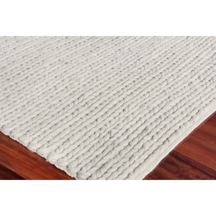 Arlow Hand Braided Light Gray Cotton Synthetic Area Rug