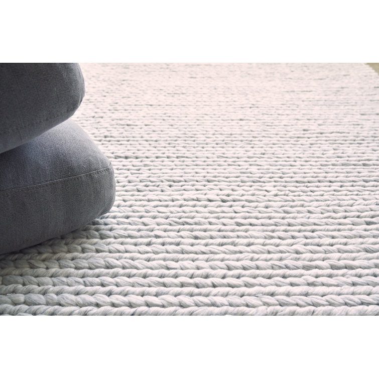 Arlow Hand Braided Light Gray Cotton Synthetic Area Rug