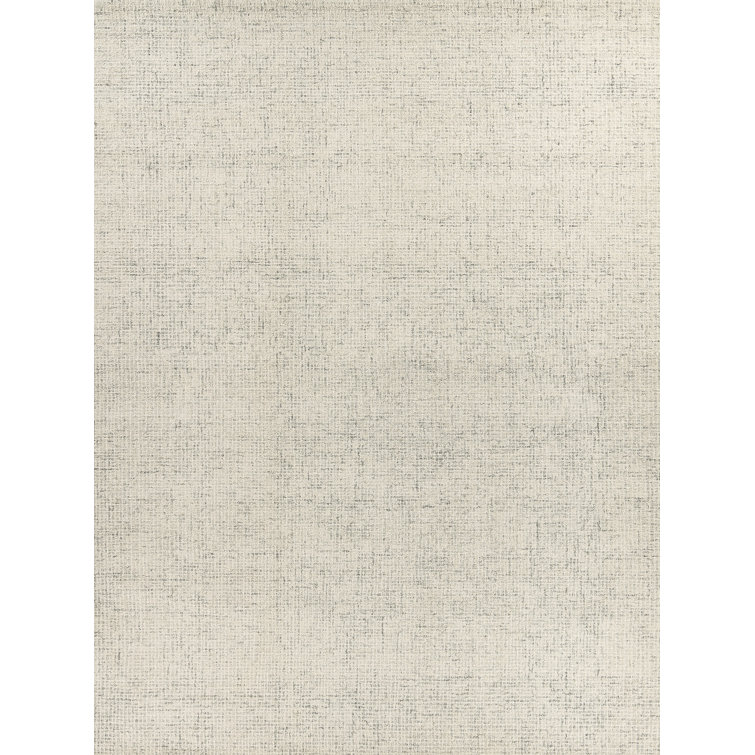 Ivory Geometric Handmade Wool 9' x 12' Tufted Rug