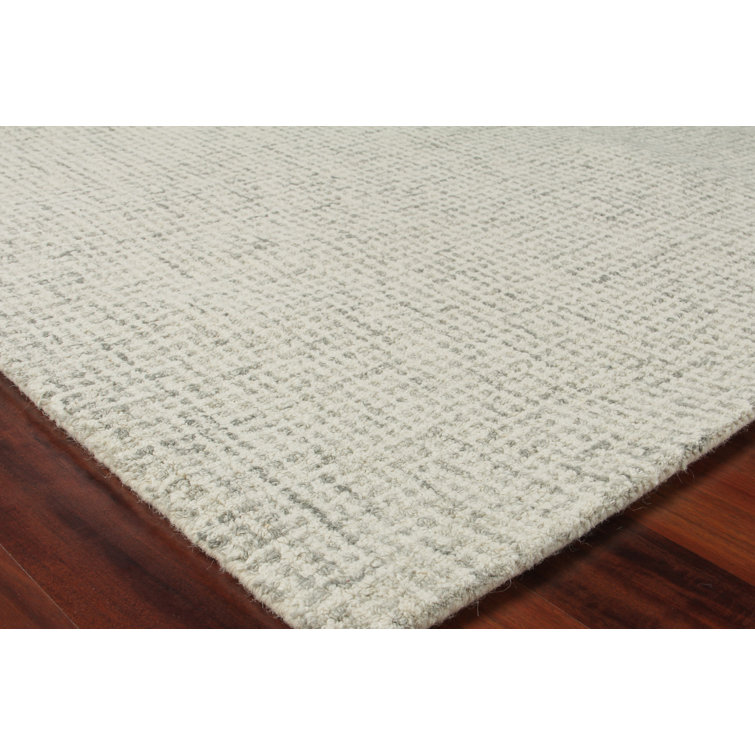 Ivory Geometric Handmade Wool 9' x 12' Tufted Rug