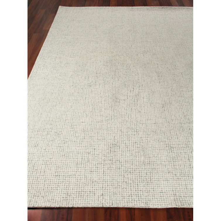 Ivory Geometric Handmade Wool 9' x 12' Tufted Rug