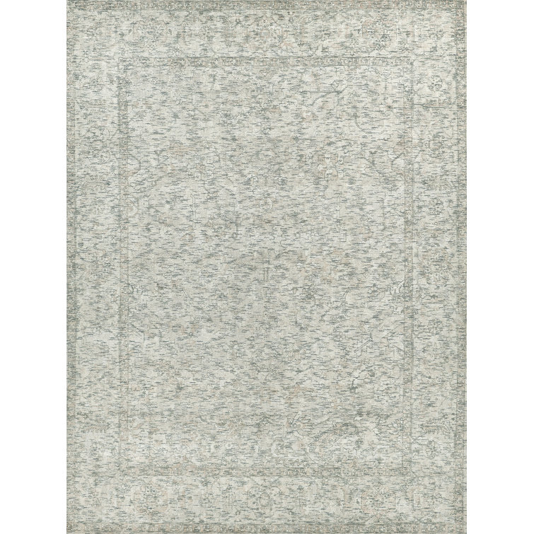 Handmade Ivory Wool and Viscose Rectangular 6' x 9' Rug