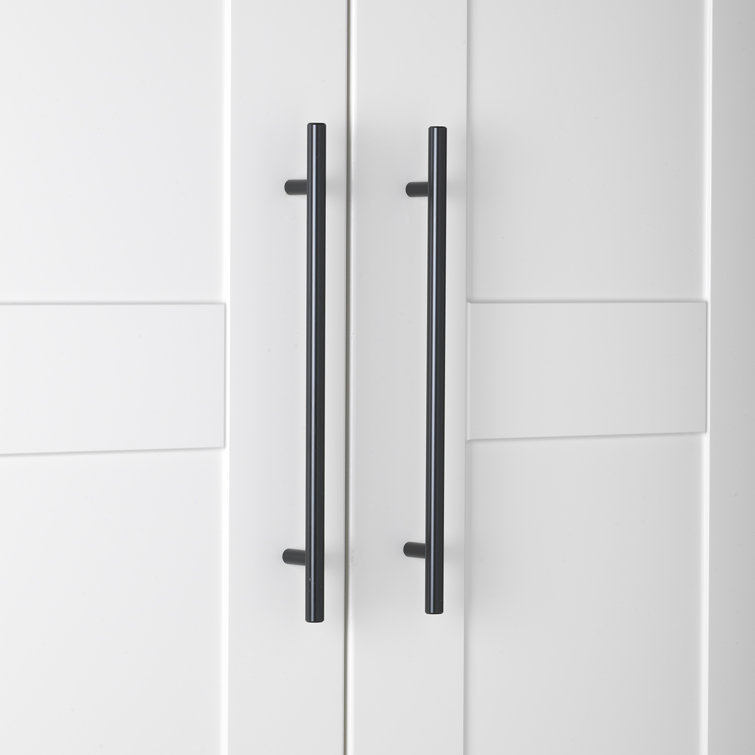 Matte Black Steel Modern Cabinet Bar Pull with Mounting Hardware