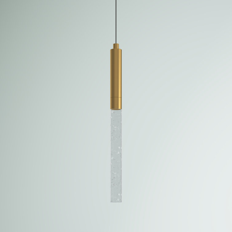 Ethereal Gold Crystal LED Pendant Light with Royal Cut Trim
