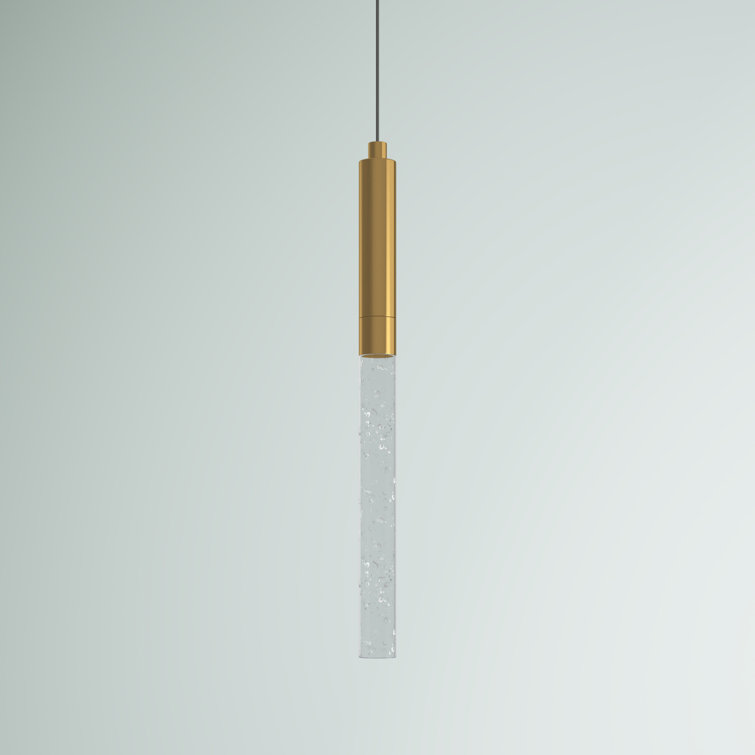 Ethereal Gold Crystal LED Pendant Light with Royal Cut Trim
