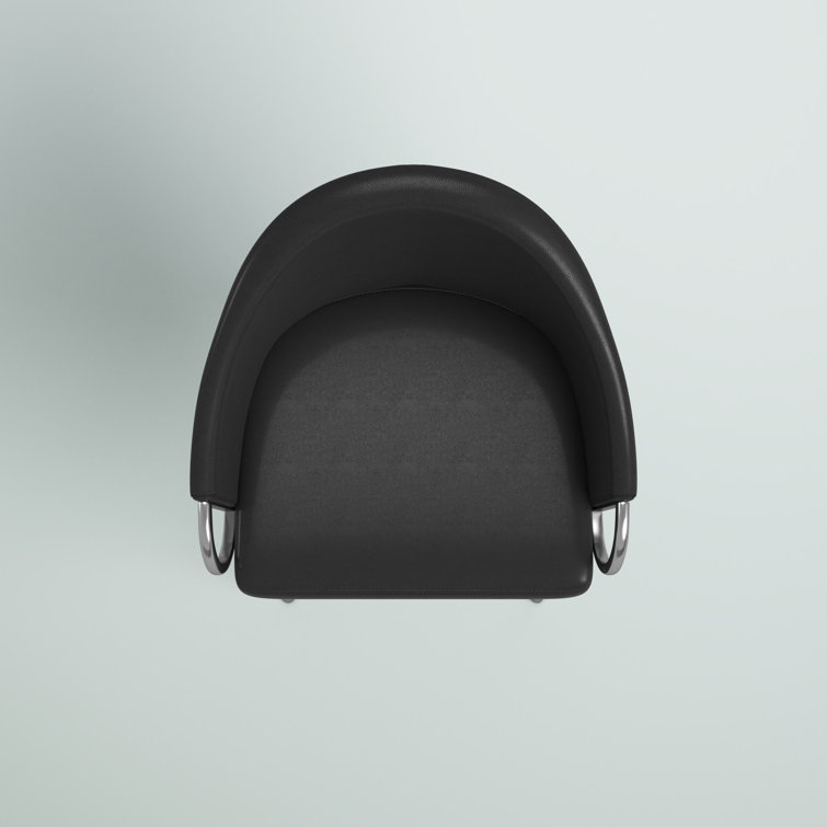 Black Faux Leather Upholstered Side Chair with Metal Frame
