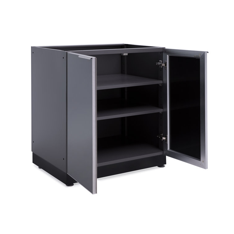 Slate Gray Aluminum Outdoor Kitchen 2-Door Cabinet Base