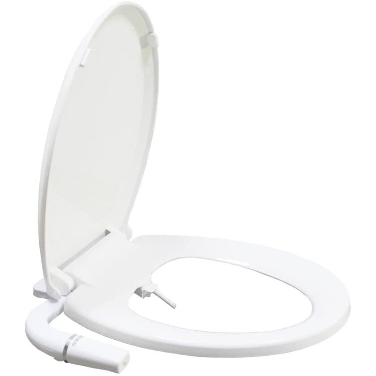 White Round Toilet Seat Bidet Attachment with Pressure Control
