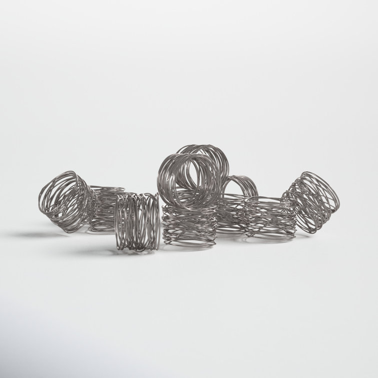 Silver Mesh Round Napkin Rings Set of 12