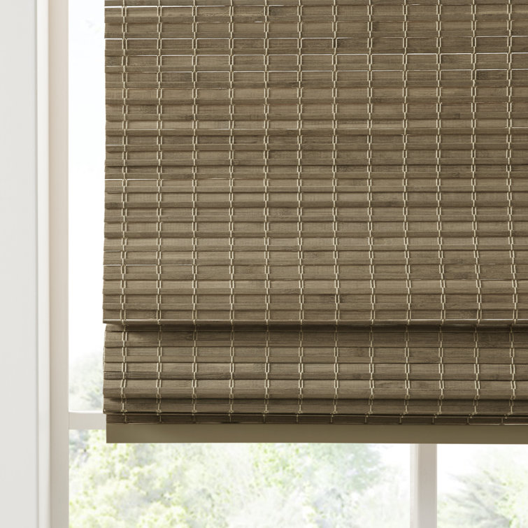 Natural Ash Bamboo Cordless Roman Shade 35" x 64"