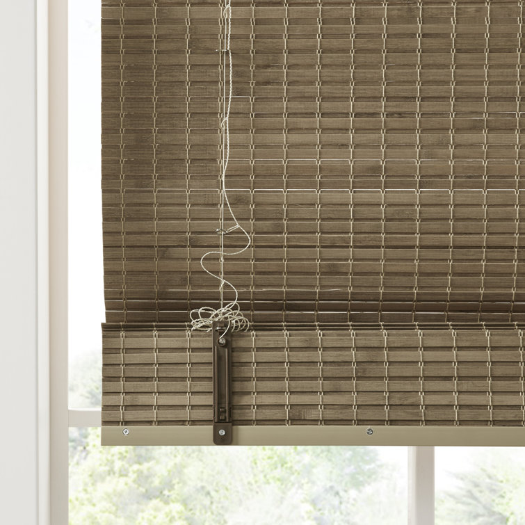 Natural Ash Bamboo Cordless Roman Shade 35" x 64"