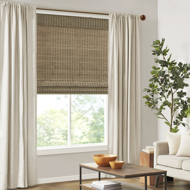 Natural Ash Bamboo Cordless Roman Shade 35" x 64"