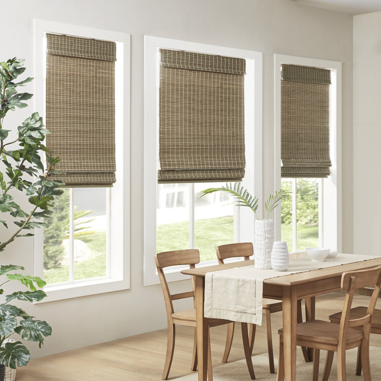 Natural Ash Bamboo Cordless Roman Shade 35" x 64"