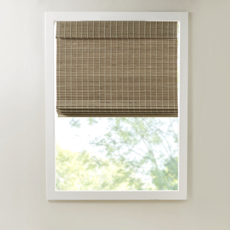 Natural Ash Bamboo Cordless Roman Shade 35" x 64"