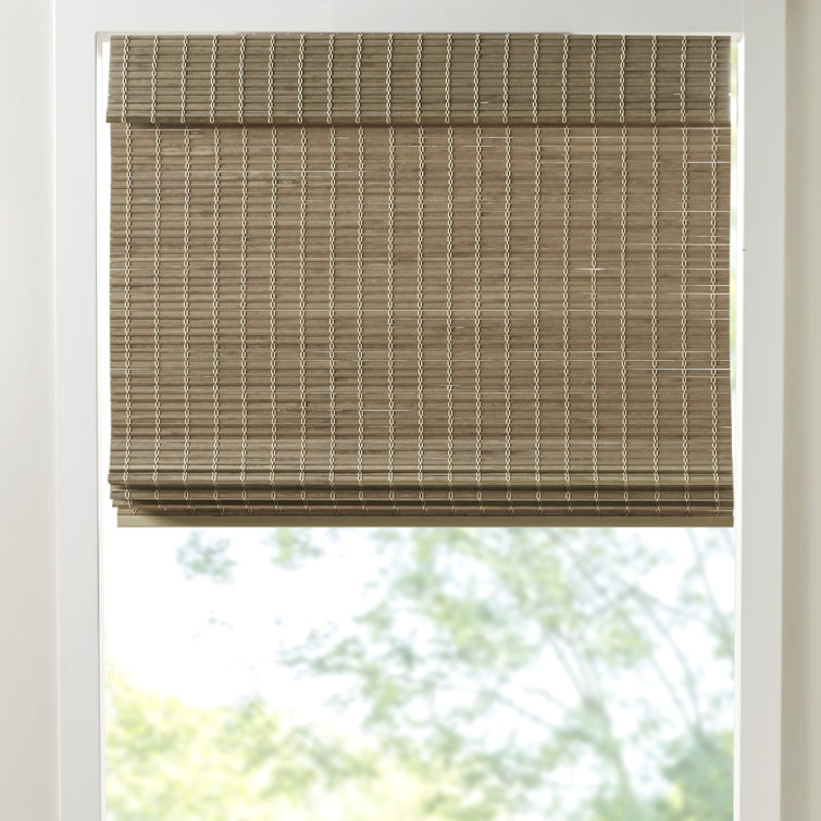 Natural Ash Bamboo Cordless Roman Shade 35" x 64"