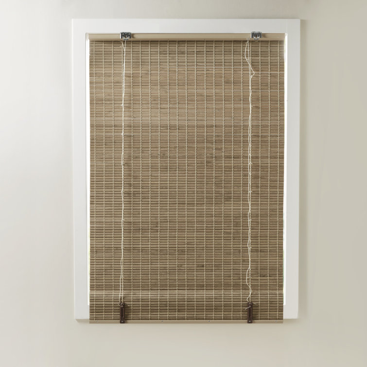 Natural Ash Bamboo Cordless Roman Shade 35" x 64"