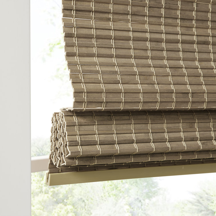 Natural Ash Bamboo Cordless Roman Shade 35" x 64"