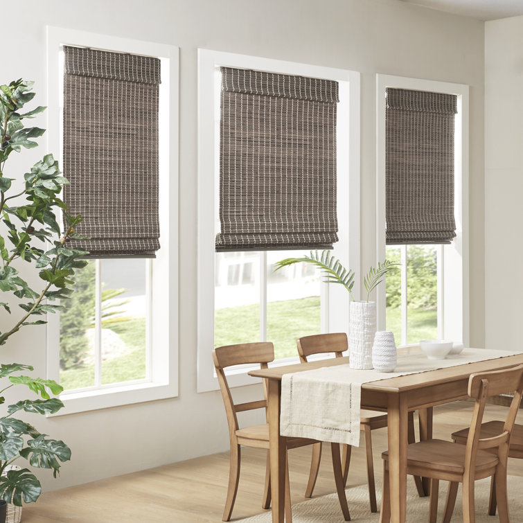 Teak Brown Cordless Bamboo Light Filtering Roman Shade