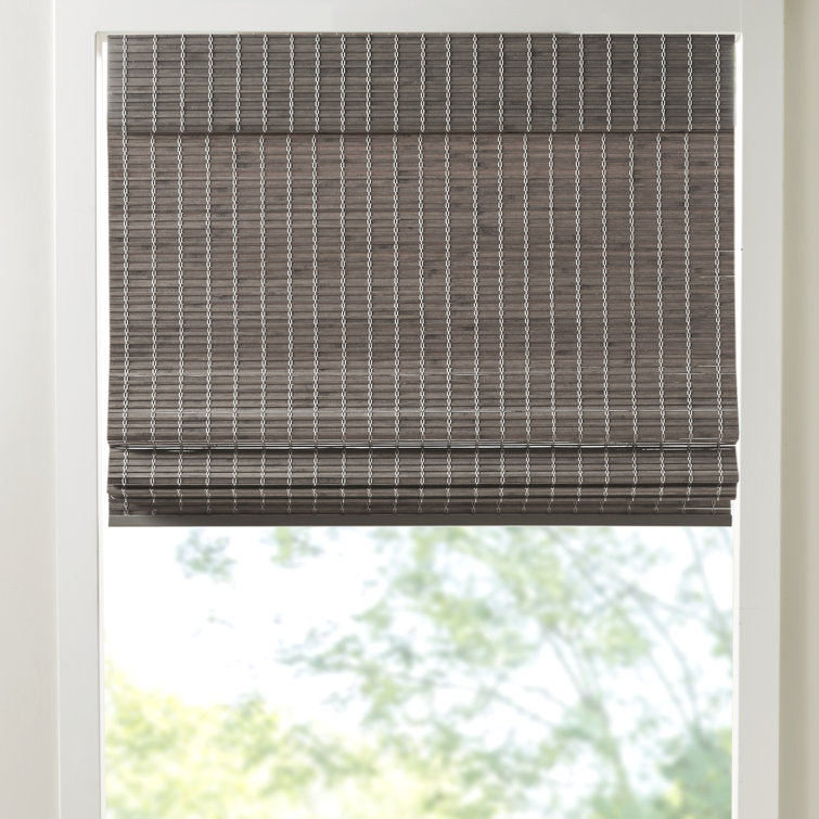 Teak Brown Cordless Bamboo Light Filtering Roman Shade
