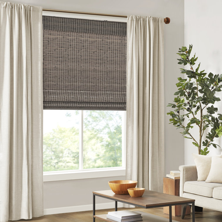 Teak Brown Cordless Bamboo Light Filtering Roman Shade