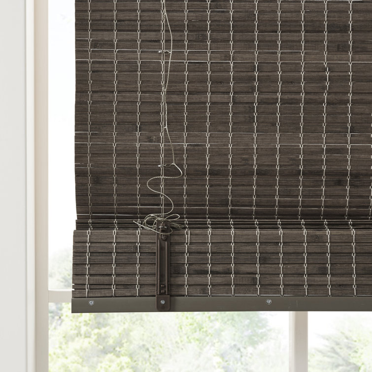 Teak Brown Cordless Bamboo Light Filtering Roman Shade