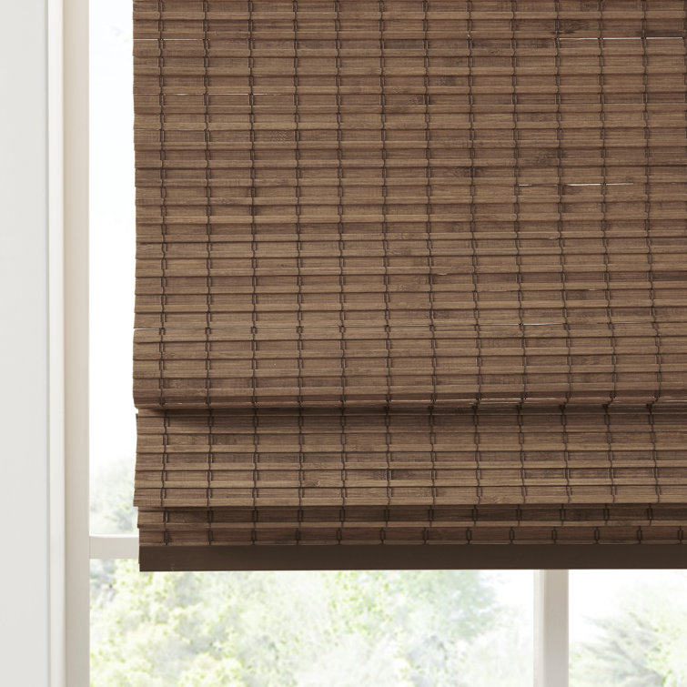 Teak Brown Cordless Bamboo Light Filtering Roman Shade