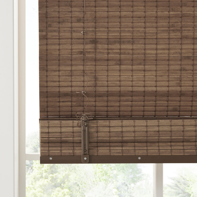 Teak Brown Cordless Bamboo Light Filtering Roman Shade