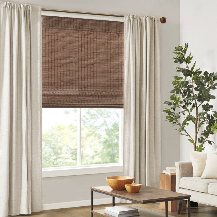 Teak Brown Cordless Bamboo Light Filtering Roman Shade