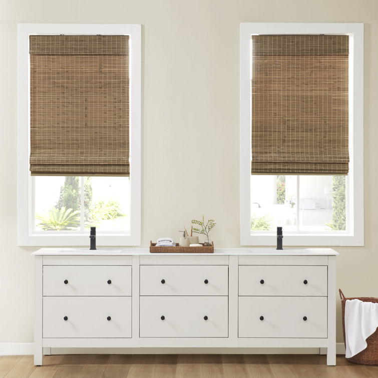 Teak Brown Cordless Bamboo Light Filtering Roman Shade