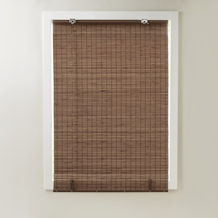 Teak Brown Cordless Bamboo Light Filtering Roman Shade