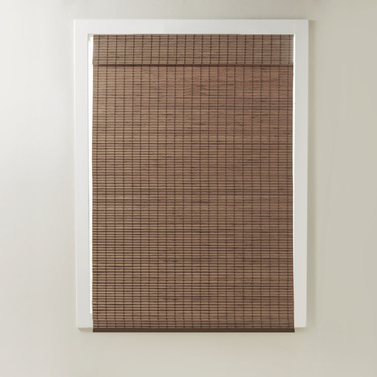 Teak Brown Cordless Bamboo Light Filtering Roman Shade