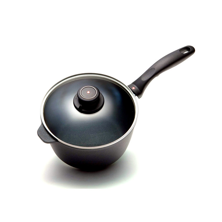 2.2 Quart Non-Stick Black Aluminum Sauce Pan with Lid