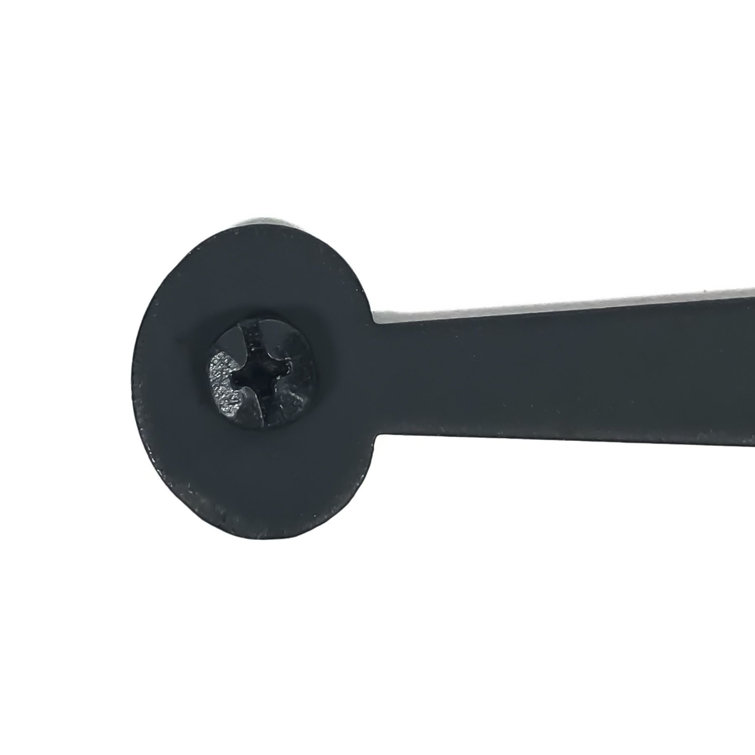 6" Black Iron Bean Style Cabinet Strap Hinge Pair