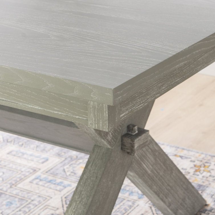 Farmhouse Oak 72" Rectangular Dining Table with Storage Shelf