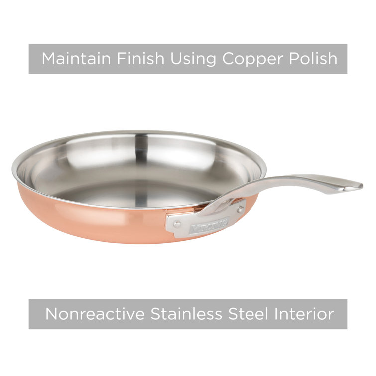 Copper and Stainless Steel 13-Piece Cookware Set with Glass Lids