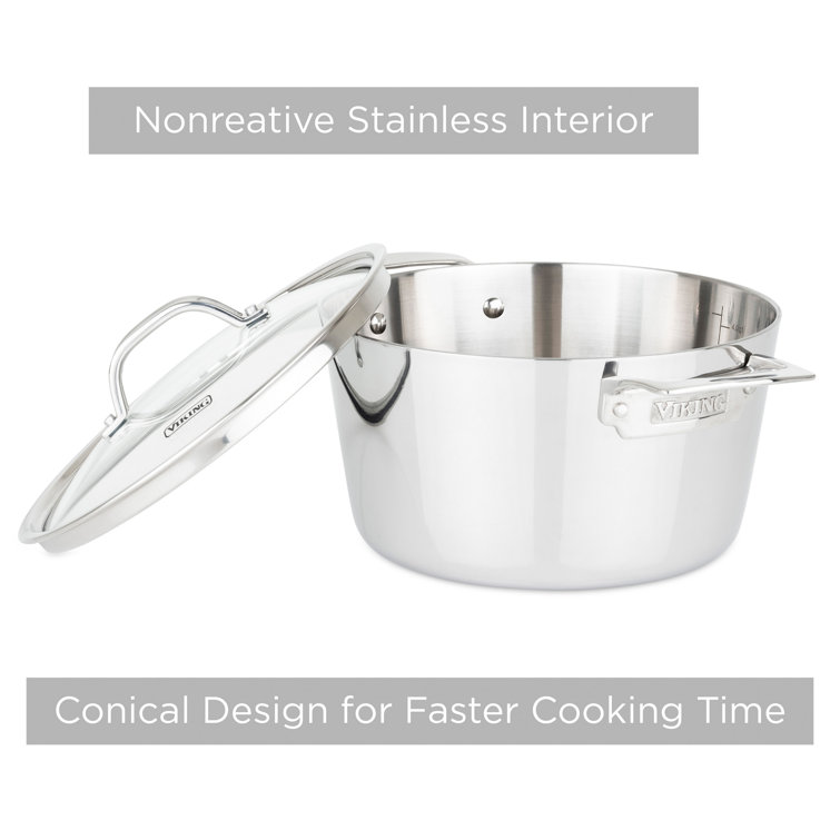 Viking 3.4 Quart Stainless Steel Soup Pot with Glass Lid