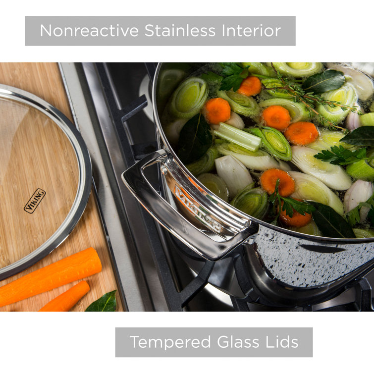 Viking 3.4 Quart Stainless Steel Soup Pot with Glass Lid