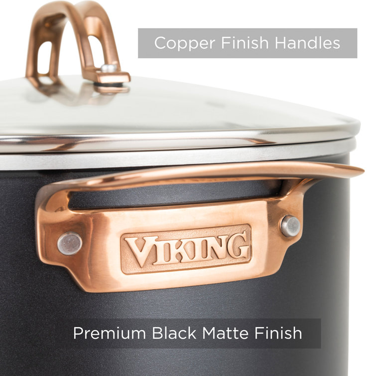 Viking 11-Piece Matte Black and Copper Cookware Set