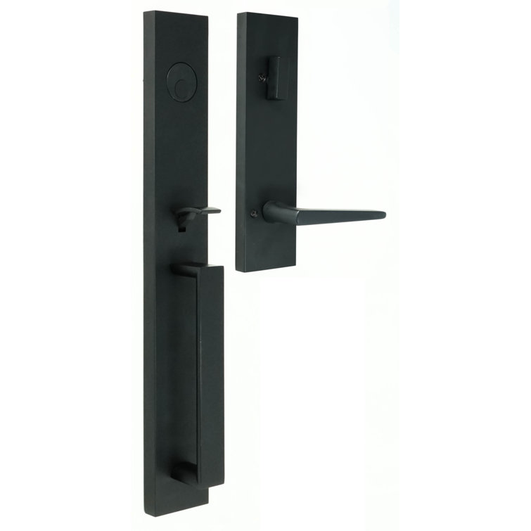 Matte Black Modern Reversible Lever Handleset