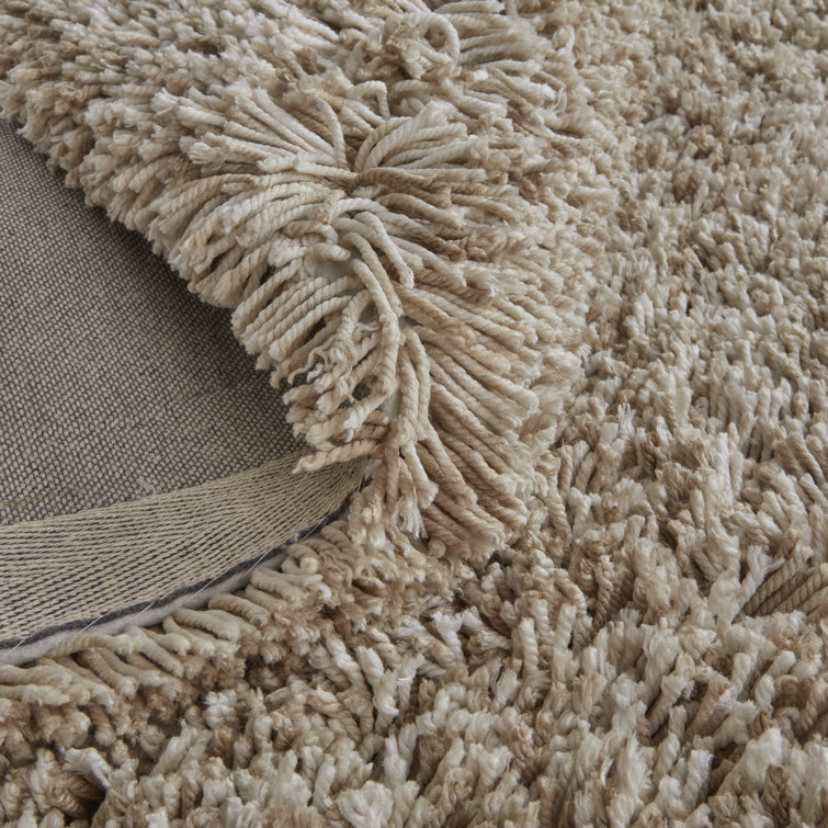 Handmade Latte Tan Tufted Shag Area Rug 2' x 3'
