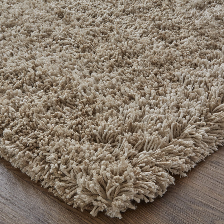 Handmade Latte Tan Tufted Shag Area Rug 2' x 3'